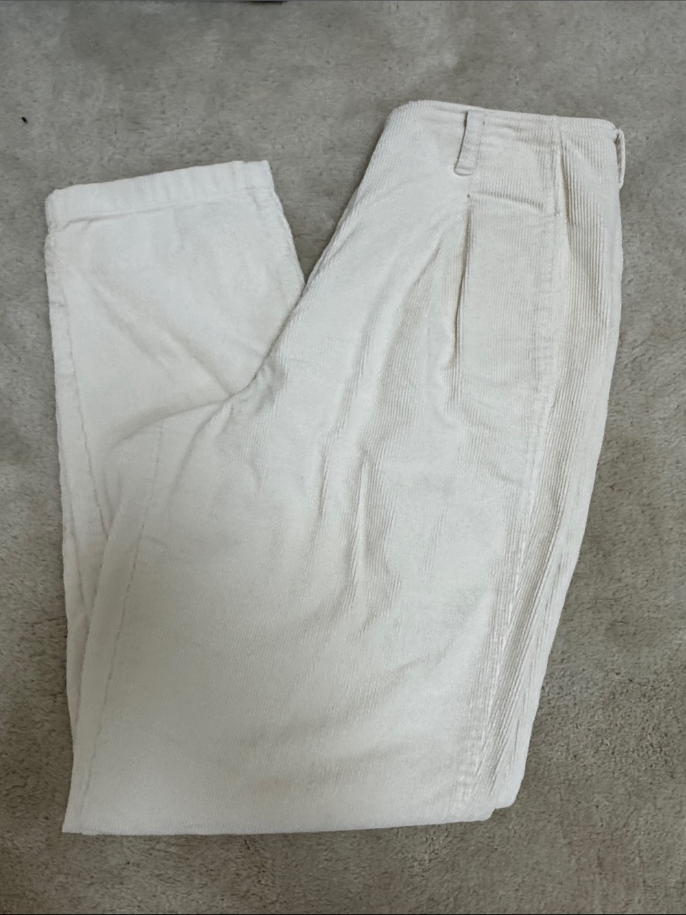 Vintage Luz Sport Cream Corduroy Pleated Pants